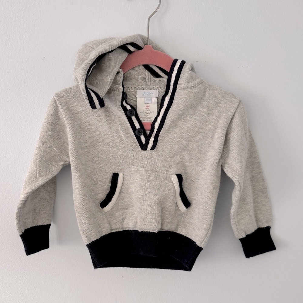 Jacadi 12M Hooded Boys Sweatshirt